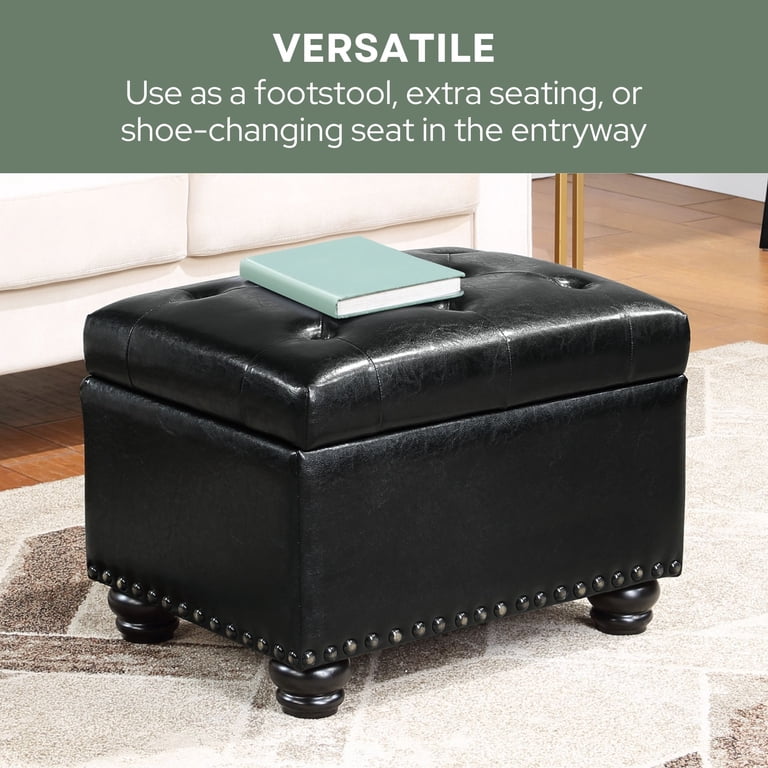 Convenience Concepts 5th Avenue Storage Ottoman, Faux Leather photo 5