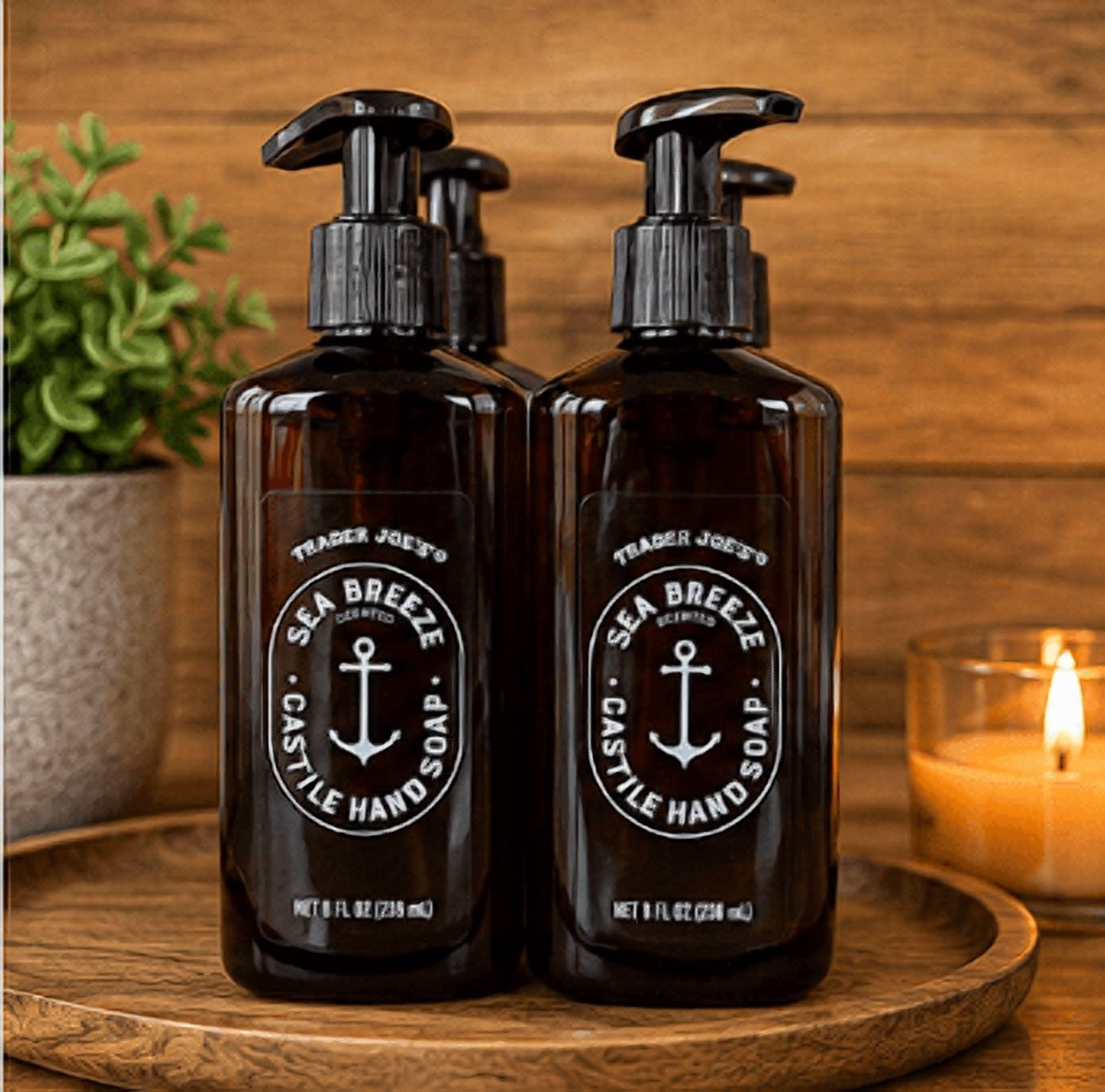 Trader Joe's Sea Breeze Scented Castile Hand Soap 8fl oz 236ml (2 Bottles)