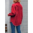 thumbnail image 5 of Solid Color Distressed Jacket, Red, Small, 5 of 5