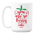 thumbnail image 1 of You Are So Berry Cute feat. Strawberry White Ceramic Coffee & Tea Mug (15oz), 1 of 6