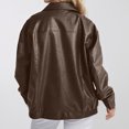 thumbnail image 3 of kamemir Womens Jackets Casual Women's Cropped Jackets Lightweight Oversized Utility Anorak Coat(Coffee,M), 3 of 5