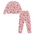 thumbnail image 6 of FOR U DESIGNS Pink Strawberry Pjs Sets for Women Long Sleeve and Pants Set of 2 Size M Drawstring Sleepwear Long Crewneck Tops Nightwear Conmfortable for Women, 6 of 6