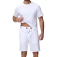 thumbnail image 4 of Satankud Men's Shirt and Shorts Set 2 Pieces Set Short Sleeve Summer Tracksuits Sets with Pockets Causal Jogging Sports Sweatsuit for Men 2 Piece Outfits White XL, 4 of 7