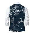 thumbnail image 4 of FAOWME Men's Christmas Vest Long Sleeved V Neck Buttons Snowflake Printed Fashion Comfortable Tops For Casual Daily Wear Blue S, 4 of 5