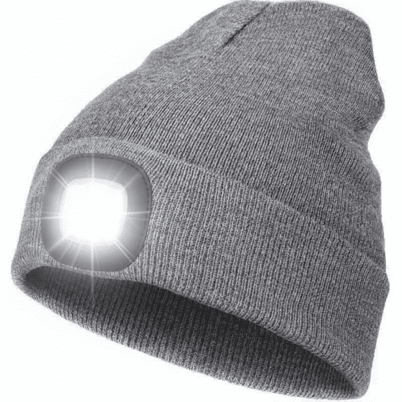 Unisex LED Knit Hat with USB Charging Outdoor Lighting Warm Cap for Cycling Hiking Skiing Glowing Hat Ideal Halloween Christmas Valentine's Gift