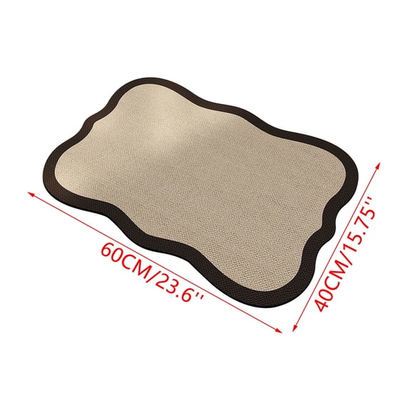 OCCOA Wavy Edges Diatomaceous Earth Bath Mat, Quick Absorb Non-Slip Shower Rug, Soft Neutral Brown Entry Mat for Bathroom Floor Holiday Home, Multicolor