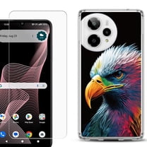 Phone Case for ATT Verge 2 5G, with Screen Protector, by OneToughShield - Geometric Eagle