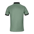 thumbnail image 4 of Men Polo Shirts Short Sleeve Polo Stripes Shirts Ribbed Lapel Button Business Color Block T Shirt Button Down Shirt Men Green XL, 4 of 7