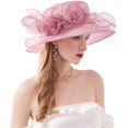 thumbnail image 3 of Dalrosia Women Hats Tea Party Organza Church Wedding Dress Hats Summer Fascinators Hats Girl Elegant Fair Lady Headwear, 3 of 6
