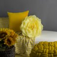 thumbnail image 2 of JWH 3D Handmade Soft Round Decorative Rose Flower Accent Throw Pillow for Bed Sofa Home Bedding 14inch Yellow, 2 of 7