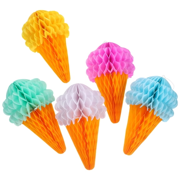 FRCOLOR 5 Pcs Paper Pendant Party Ice Cream Decorations Giant Balls