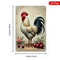 thumbnail image 2 of 1pc Metal Wall Sign, 8x12 Inches, Featuring a Majestic Rooster with Floral Accents and Fresh Produce, Rustproof & UV Protected, Perfect for Kitchen, Dining Room, Farmhouse Decor, Garden, 2 of 7