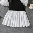 thumbnail image 6 of XUELUO Little Girls Dresses Black Long Sleeve With White Ruffled Cuffs Pleated Dress Kids Stylish Dress For School & Spring, 6 of 9