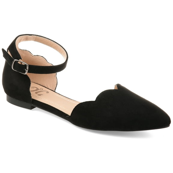 Journee Womens Lana Buckle Pointed Toe Ballet Flats, Widths Available
