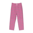 thumbnail image 2 of Vsdgher Pink Gingham Print Mens Pajama Pants Sleep & Lounge Pants, PJ Bottoms With elastic waistb and Pockets, 2 of 5