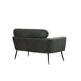 thumbnail image 3 of Comfy Loveseat Sofa Small Couch, Classical Two Seat Sofa with 2 Throw Pillows and Black Metal Legs, Upholstered Sofa Couch for Small Space Office Studio Apartment Bedroom, Valley Gray Bronzing Suede, 3 of 7