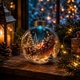 thumbnail image 2 of Clearance Clear Christmas Tree Balls 3.15 Inch, Lighted Santa Reindeer Scene Ornament, Glowing Acrylic Tree Bulb for Home, Christmas Gift, 2 of 6