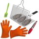 thumbnail image 2 of Fish Grilling Basket, Folding Portable Stainless Steel Bbq Grill Basket For Fish Vegetables Shrimp With Removable Handle (13.8*8.6inches), 2 of 5
