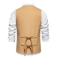 thumbnail image 4 of Mens Slim Fit Waistcoat V Neck Vest Button Down Formal Business Dress Suit Pockets Casual Solid Color Sleeveless Tank Top with Chain Male Jacket for Party Wedding, 4 of 9