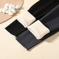 thumbnail image 6 of ZHOGXU Playful Button Waist Solid Color Winter Fleece Lined Leggings Kids Pants For Girls Back To School Wear, 6 of 9
