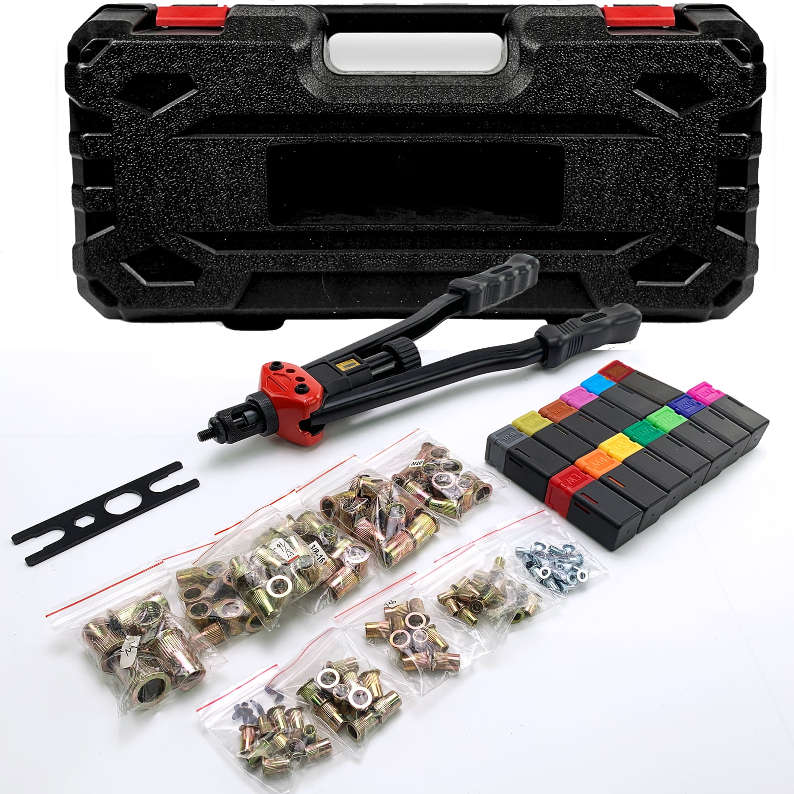 iMeshbean Rivet Nut Gun Kit Rivnut Setting Tools Nut Setter Tool Hand Blind Riveter 16"
