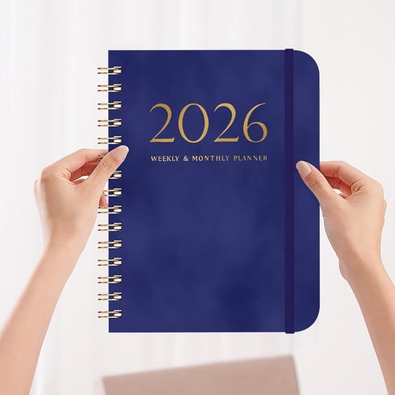 Agenda 2026 A5 | Planificador en espiral con correa de cuero | Incluye tarjeta de autodisciplina | Organizador diario portátil | Seguimiento de objetivos para estudiantes, profesionales y adultos