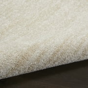 Noursion Essentials Solid Contemporary Ivory Beige 5 x 7 Area Rug, (5 x 7)