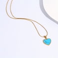 thumbnail image 3 of TGNEL 18K Gold Plated Necklace For Women Synthetic Blue Turquoise Heart Inlay Stainless Steel Pendant Necklace Fashion Jewelry, 3 of 6
