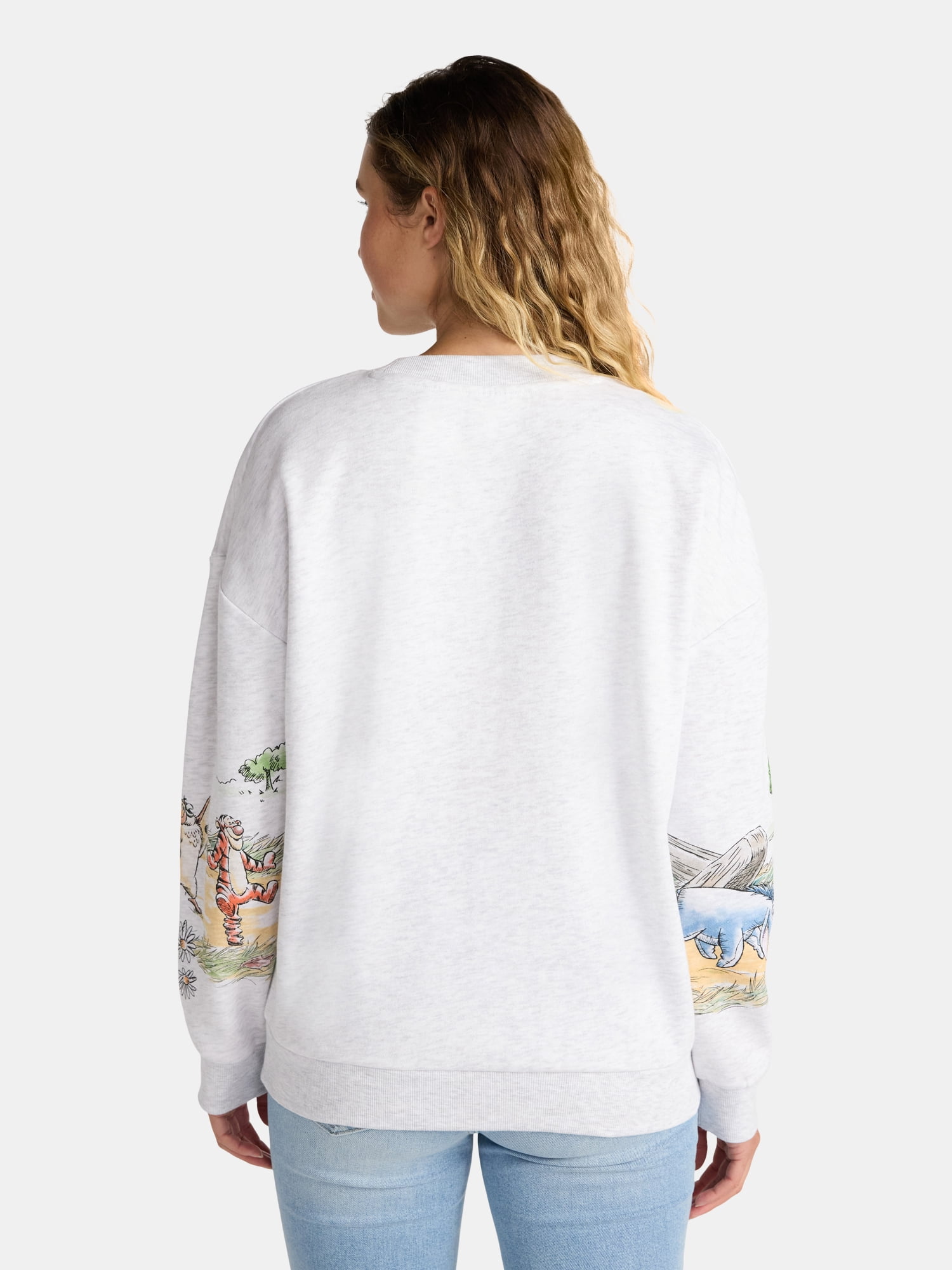 Disney Women's Winnie the Pooh Graphic Sweatshirt with Long Sleeves, Sizes XXS-XXL