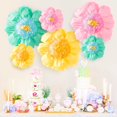 thumbnail image 4 of 6Pack Colorful Tissue Paper Flowers,QZS Handcrafted Large 3D Paper Artificial Flowers for Birthday,Party,Backdrop Decoration,1.8",23.6", 4 of 6