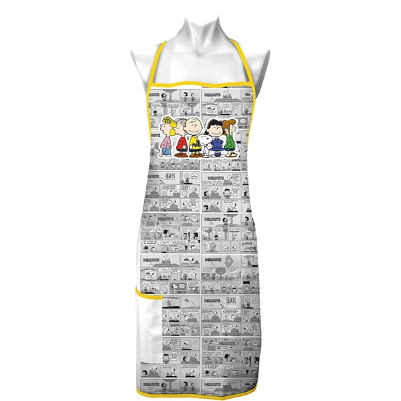 Spoontiques Peanuts Apron, Black, 26 x 30 in, One Size Fits All