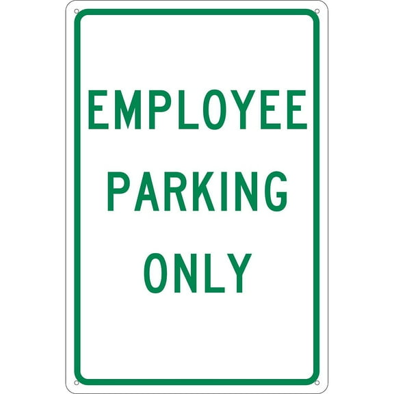 National Marker Reflective "Employee Parking Only" Parking Sign 18" x 12" Aluminum (TM52G)
