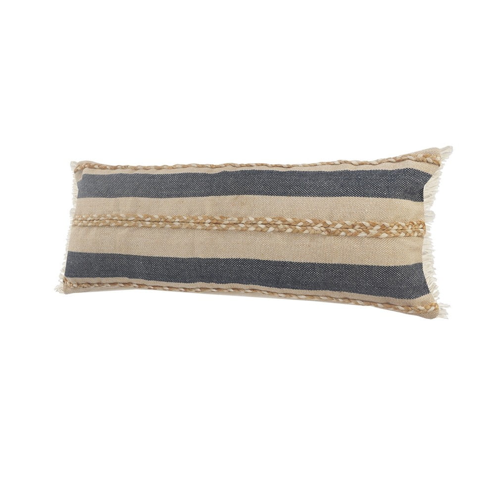 Ox Bay Daniel 14" x 36" Denim/Tan Striped Adult Decorative Lumbar Throw Pillow Cover
