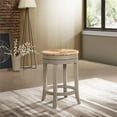 thumbnail image 2 of Carolina Classics Irving  24" Swivel Rush Seat Counter Stool in Weathered Gray, 2 of 4