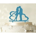 thumbnail image 1 of Wedding Couple Cake Topper With Heart Personalized Cake Topper Color Option Available 6-7 Inches Wide, 1 of 1