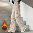 thumbnail image 2 of Splozh Girls Casual Cargo Jogger Pants Girls Pants Wide Leg Hiking Pants Youth Sport Straight Leg Long Pants Beige,5-6 Years, 2 of 5
