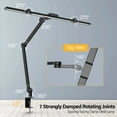 thumbnail image 5 of Led Desk Lamp with Clamp, Architect Desk Lamp for Home Office with Atmosphere Lighting, 24W Ultra Bright Auto Dimming Computer Light Stepless Dimming and Tempering LED Table Light, 5 of 5