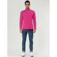 thumbnail image 3 of Unique Bargains Men's Pullover Lightweight Long Sleeve Top Turtleneck T-Shirt 40 Rose Red, 3 of 7