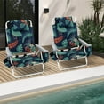 thumbnail image 4 of Patiojoy 2-Pack Folding Backpack Beach Chair 5-Position Outdoor Reclining Chairs with Pillow Dark Green, 4 of 10