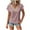 Pink, variant on hotojiny Beach Vacation Clothes for Women Boho Trendy V Neck Short Sleeve Tops Plus Size Hollow out Fashion Stylish Shirt