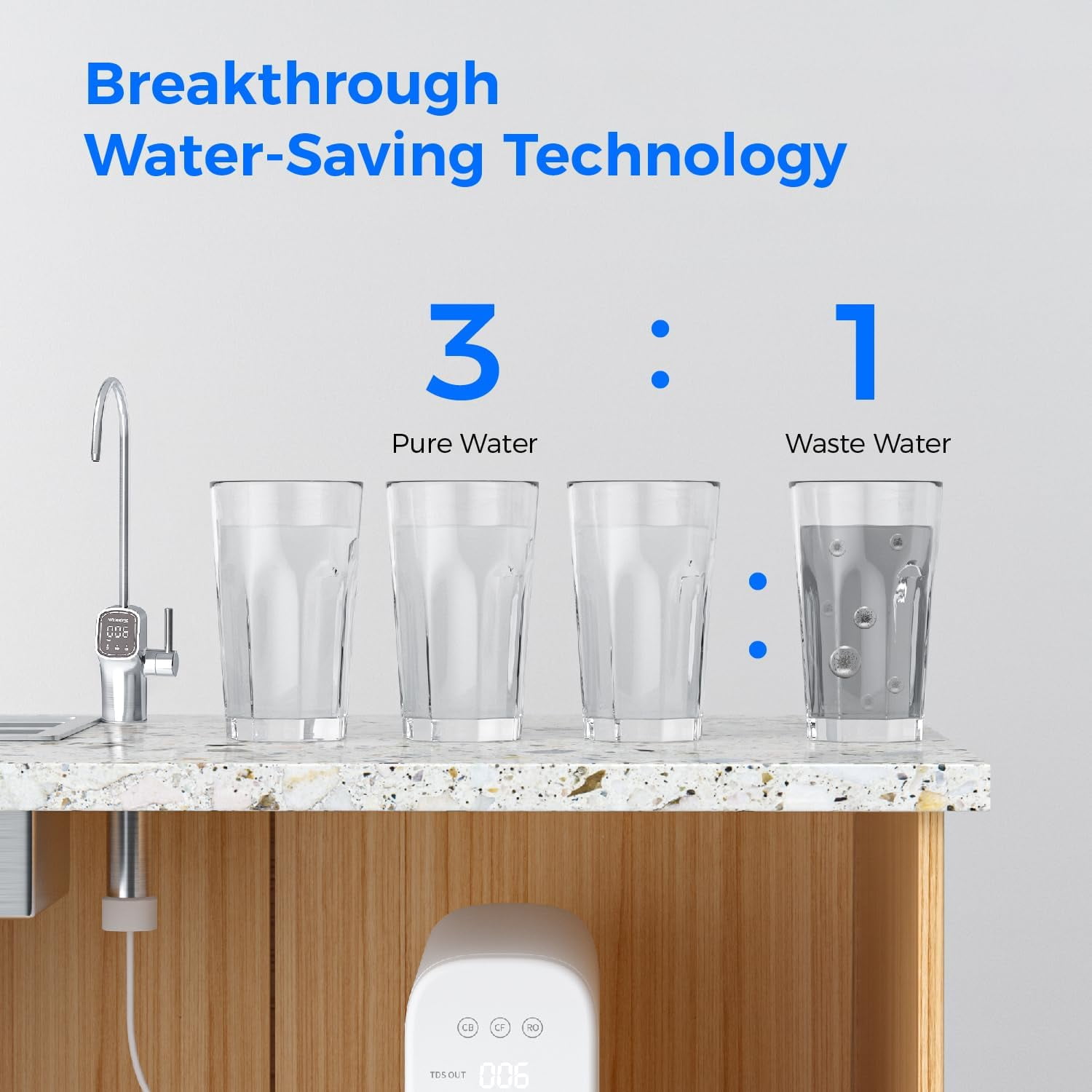 Waterdrop WD-G3P800-N2RO Filter, Replacement for WD-G3P800-W Tankless Reverse Osmosis System, Reduce PFAS, 2-year Lifetime