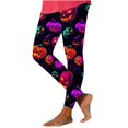 thumbnail image 6 of Women's Halloween Printed Leggings High Waisted Stretchy Yoga Pants Soft Athletic Workout Gym Tights Purple, 6 of 6