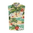 thumbnail image 6 of cllios Mens Summer Beach Tank Top Hawaiian Palm Tree Print Sleeveless Shirts Casual Button Down Collared Vest Tops with Pockets, 6 of 6