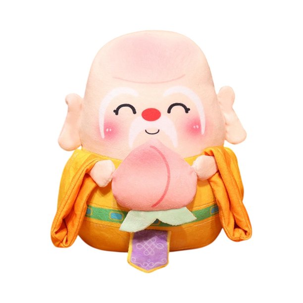 Muñeco de peluche chino, muñeco de peluche, adorno de dibujos animados, figuras de peluche chinas para dormitorio, regalo de cumpleaños, longevidad