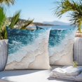 thumbnail image 4 of Outdoor Pillow Cover Ombre Blue White Ocean Set of 2 Waterproof Throw Pillowcases Wave Beach Decorative Patio Furniture Pillows for Couch Garden Indoor & Outdoor Use, 4 of 9