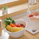 thumbnail image 5 of Juego de cesta de drenaje doble grande, filtro de fregadero de plástico de grado alimenticio, almacenamiento de frutas y verduras, blanco, 25,8x22,3x12cm, 1 pieza, organizador de cocina, apto para, 5 of 5