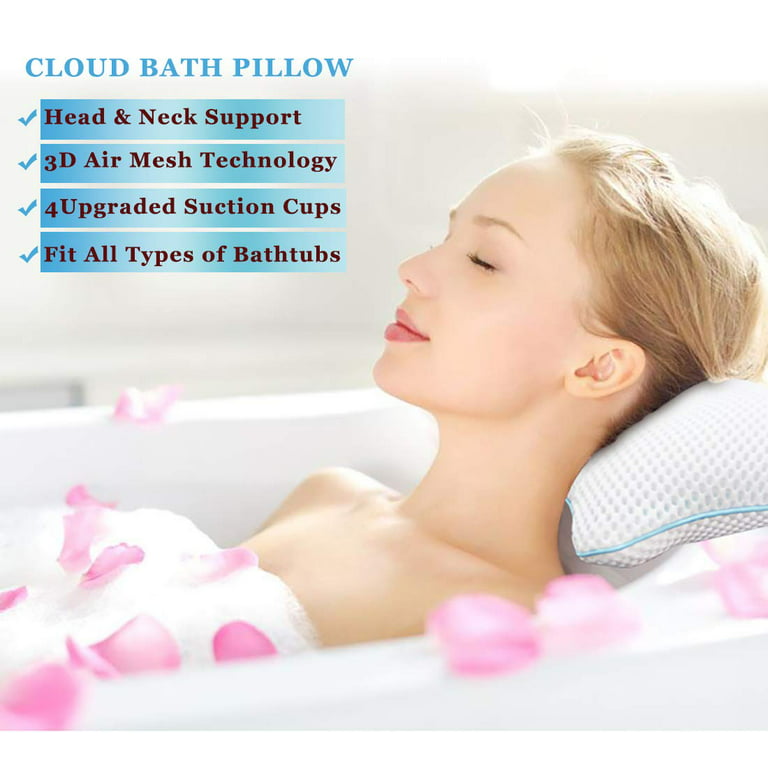 Everlasting Comfort Luxury Bath Pillow - Head, Neck, Back Support Cushion for Bathtub, Spa, Soaking