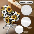 thumbnail image 5 of Whosucclay Sunflower Cow Print Curved Back Dining Chair Covers, Stretch Dining Room Chairs Slipcover with Arms, Dining Chair Slipcovers, Spandex Cover Chair for Vanity, 5 of 7