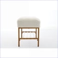 thumbnail image 5 of Storage Bench, Modern Teddy Fabric Upholstered with Shelf, Ivory, Metal Legs for Bedroom Entryway Living Room 300 LB | Polyester Blend | Ivory, 5 of 26