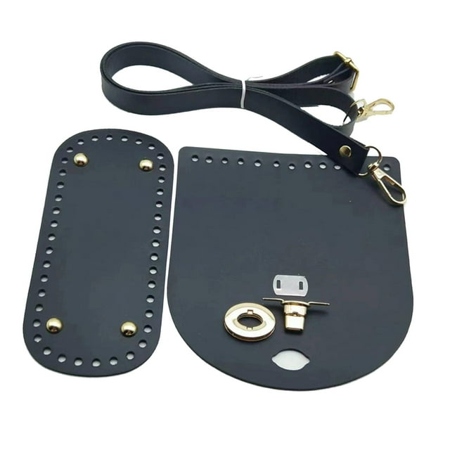 Guardoinrt Crochet Bag Bottom Base Crochet Bag Making Set leather bag knitting for Handbag Tote Shoulder Black
